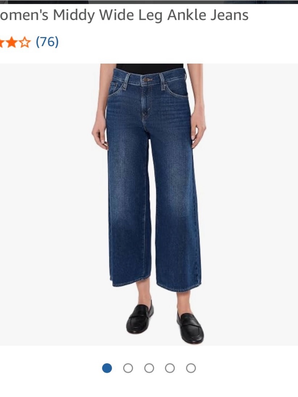 Levi's Middy Wide Leg Ankle Jeans in Deep Blue Women’s 14 NWOT - Picture 4 of 12